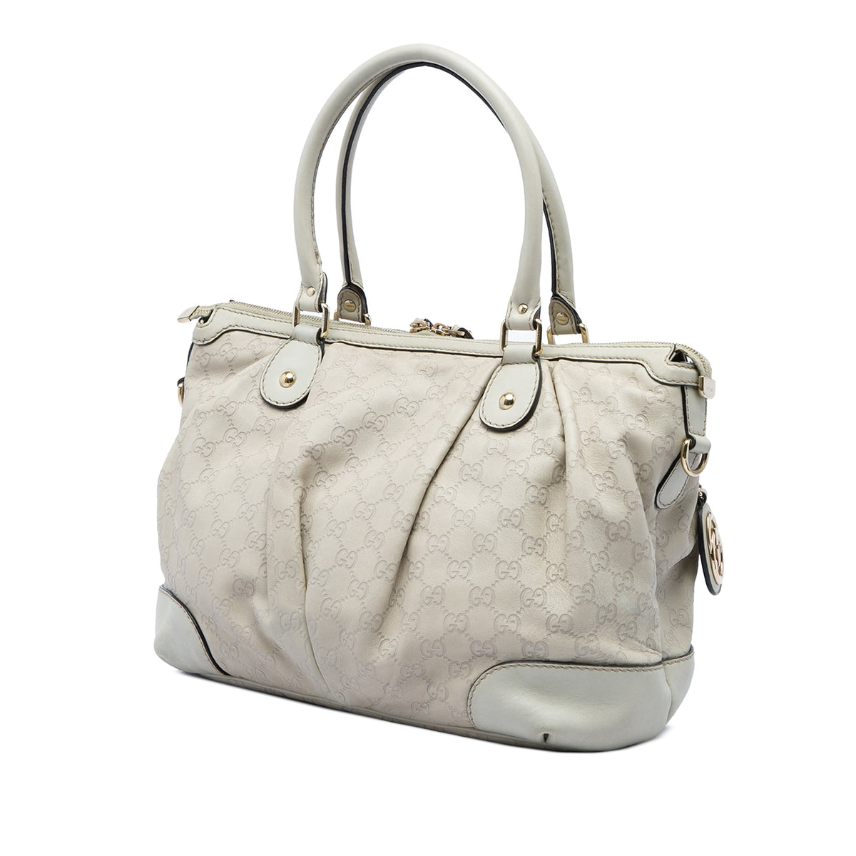 Gucci Guccissima Sukey Satchel — White