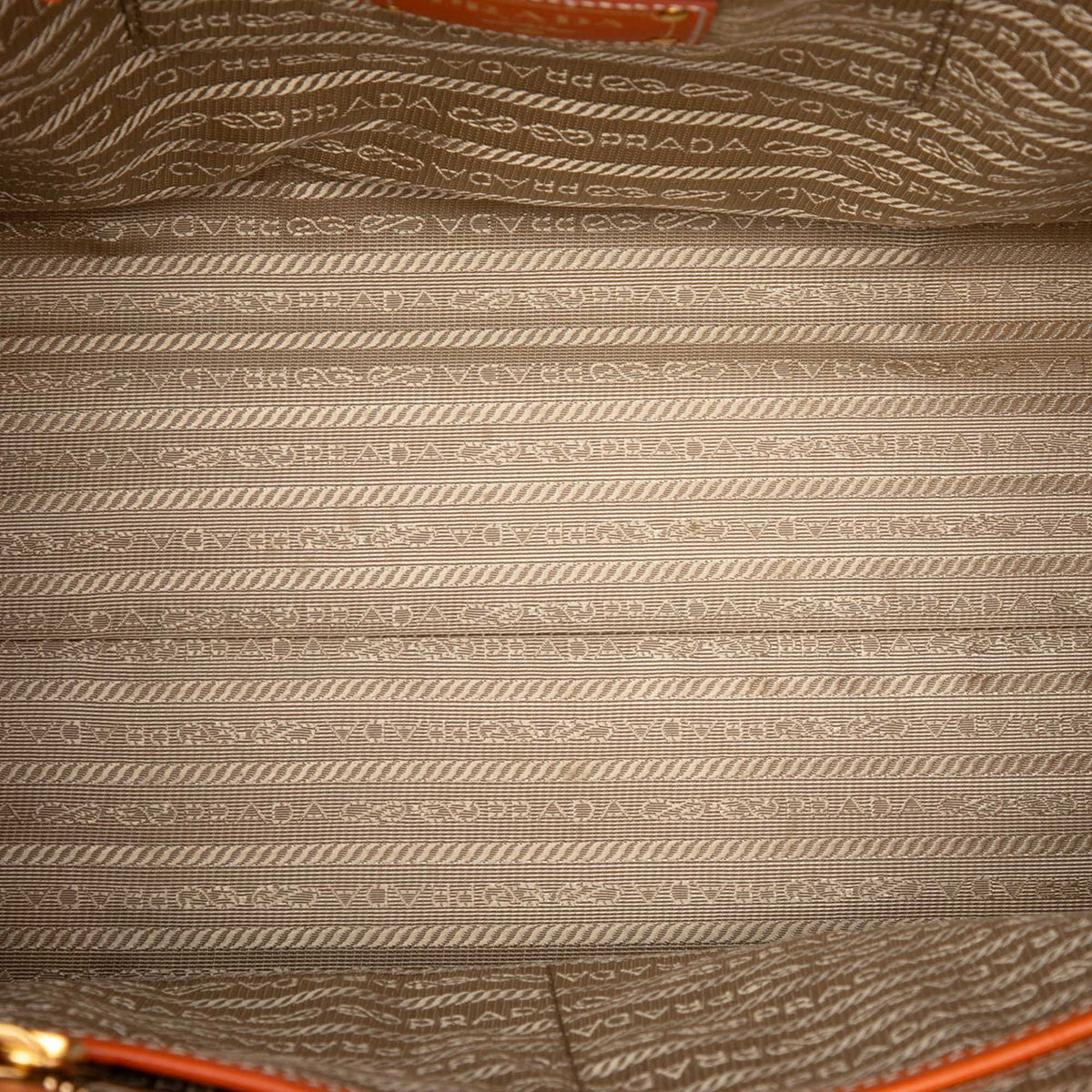 Prada Saffiano Trimmed Canvas Canapa Logo Satchel — Brown
