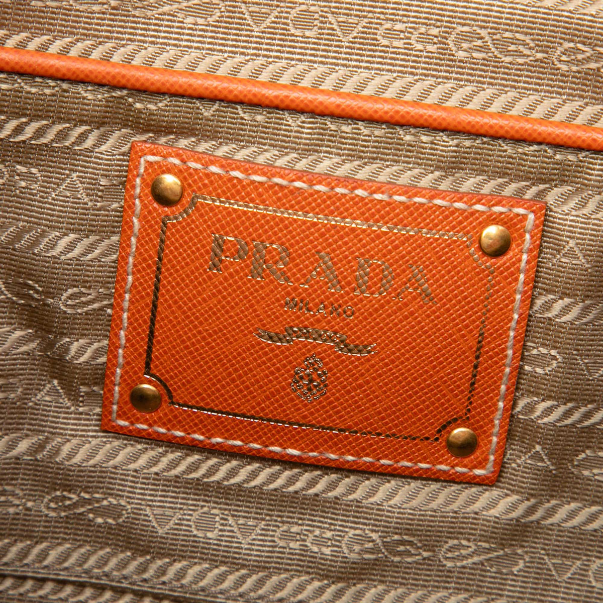 Prada Saffiano Trimmed Canvas Canapa Logo Satchel — Brown