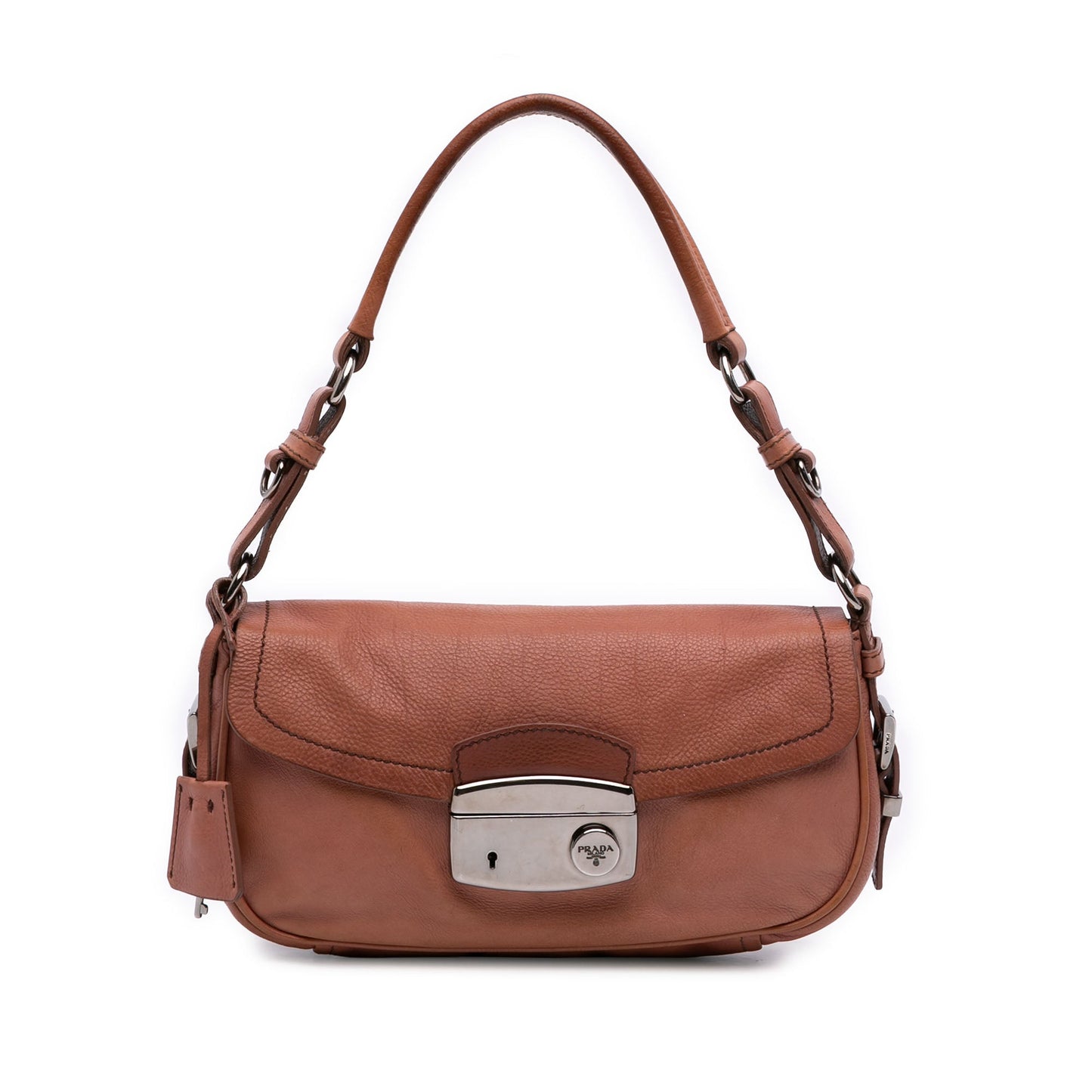 Prada Vitello Daino Sound Lock Shoulder Bag