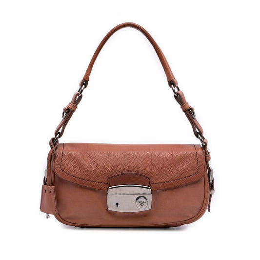Prada Vitello Daino Sound Lock Shoulder Bag