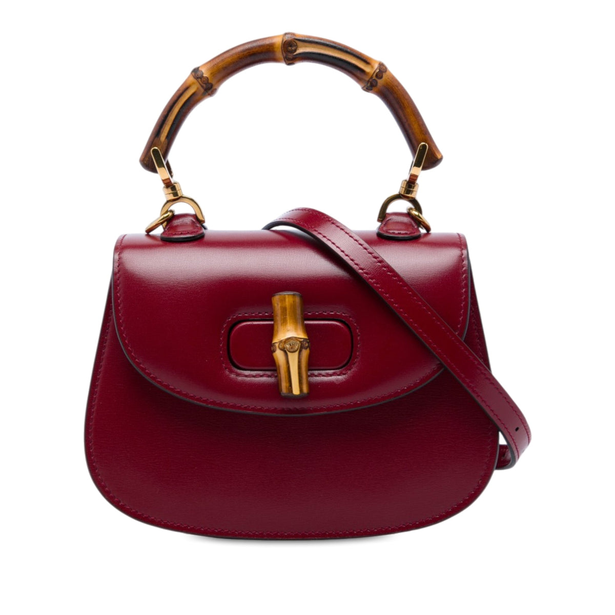 Gucci Mini Calfskin Web 1947 Bamboo Top Handle Bag