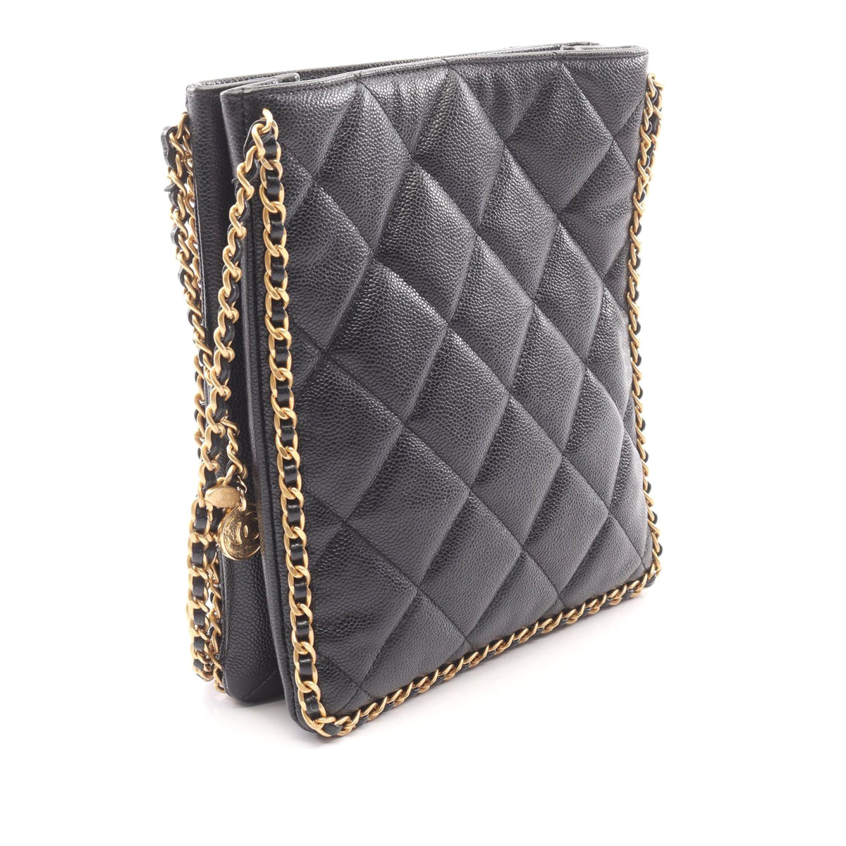 Chanel CC Quilted Caviar Chain Around Shoulder Bag