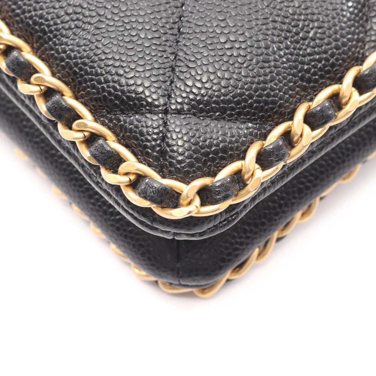 Chanel CC Quilted Caviar Chain Around Shoulder Bag