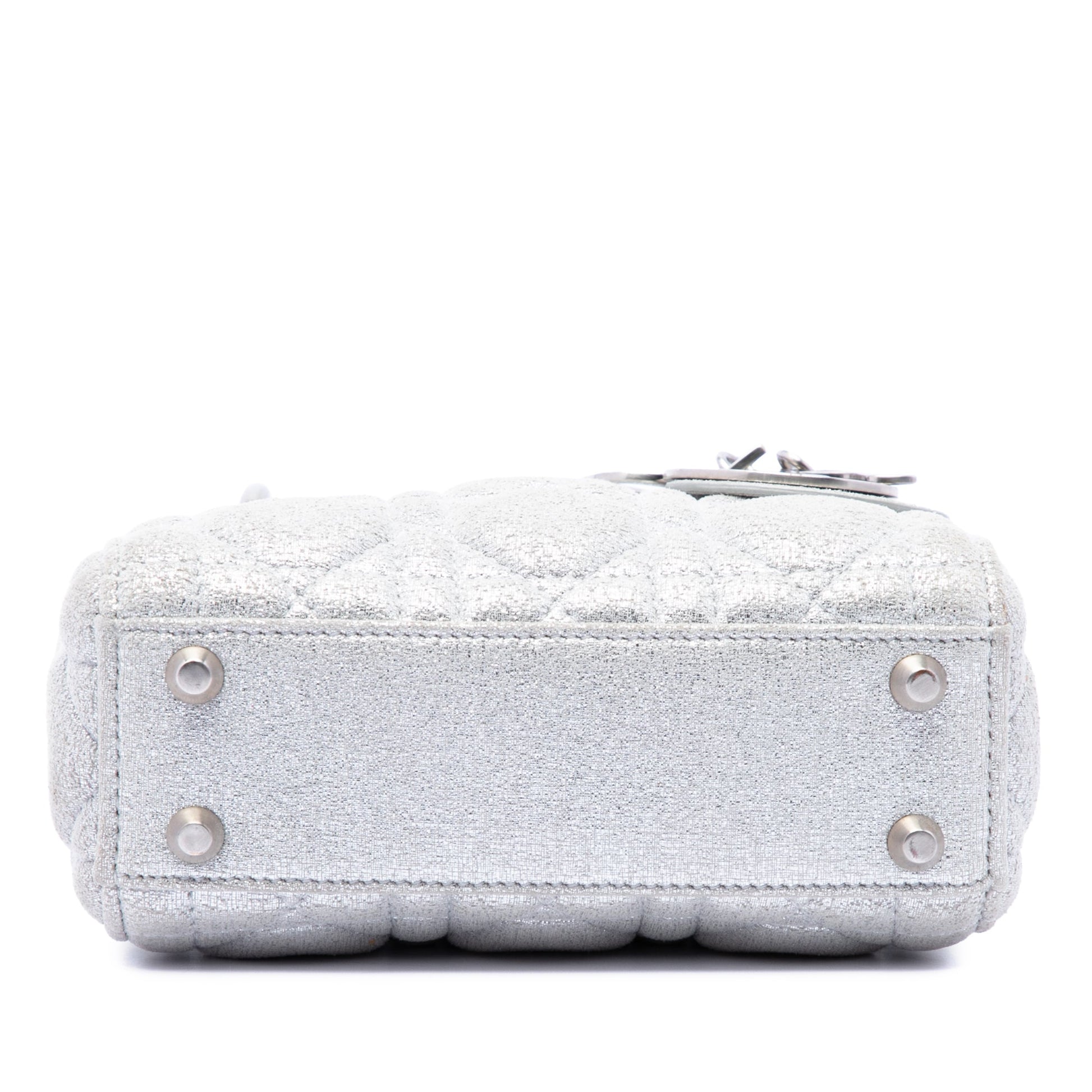 Dior Micro Metallic Calfskin Cannage Lady Dior