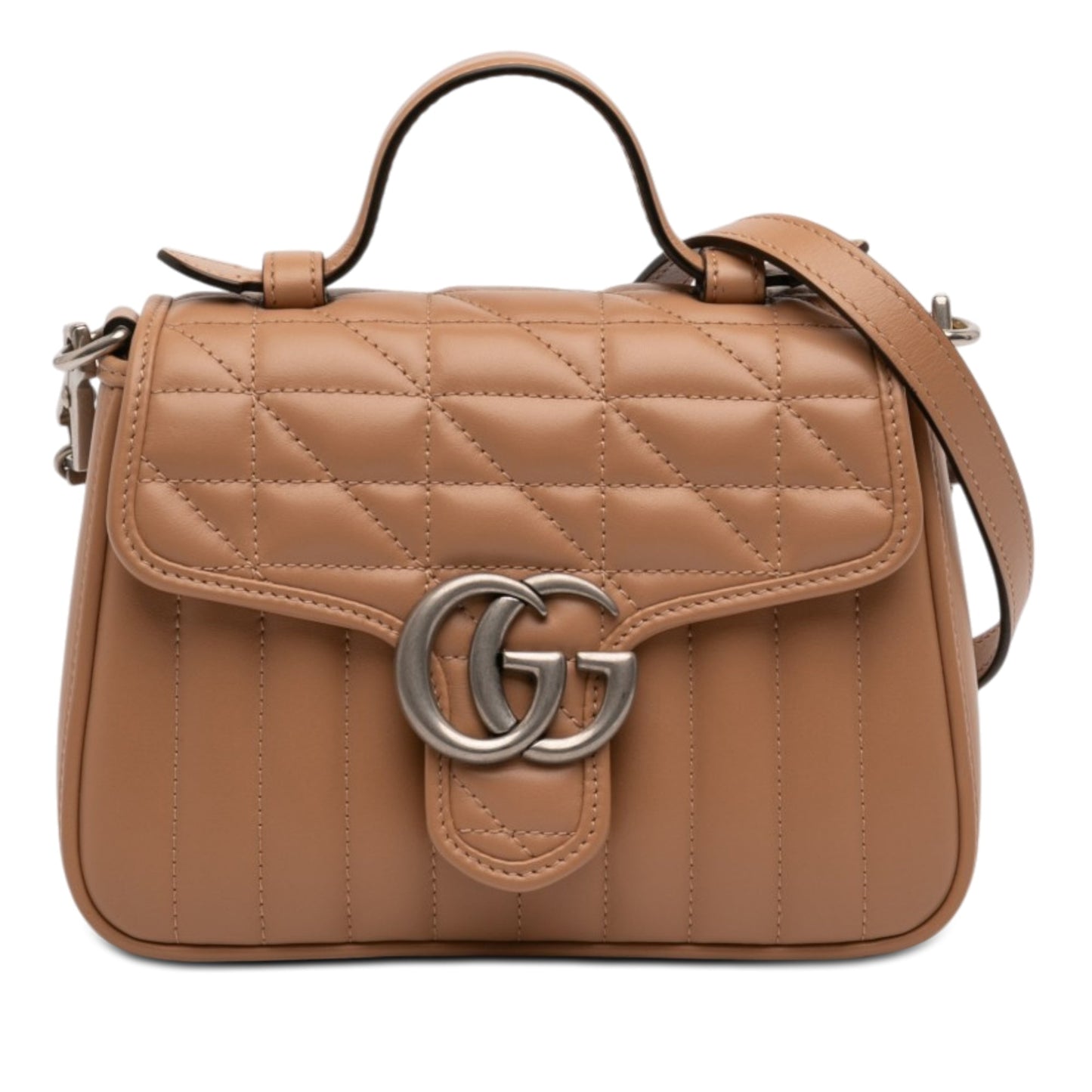 Gucci Mini GG Marmont Matelasse Calfskin Aria Top Handle Bag