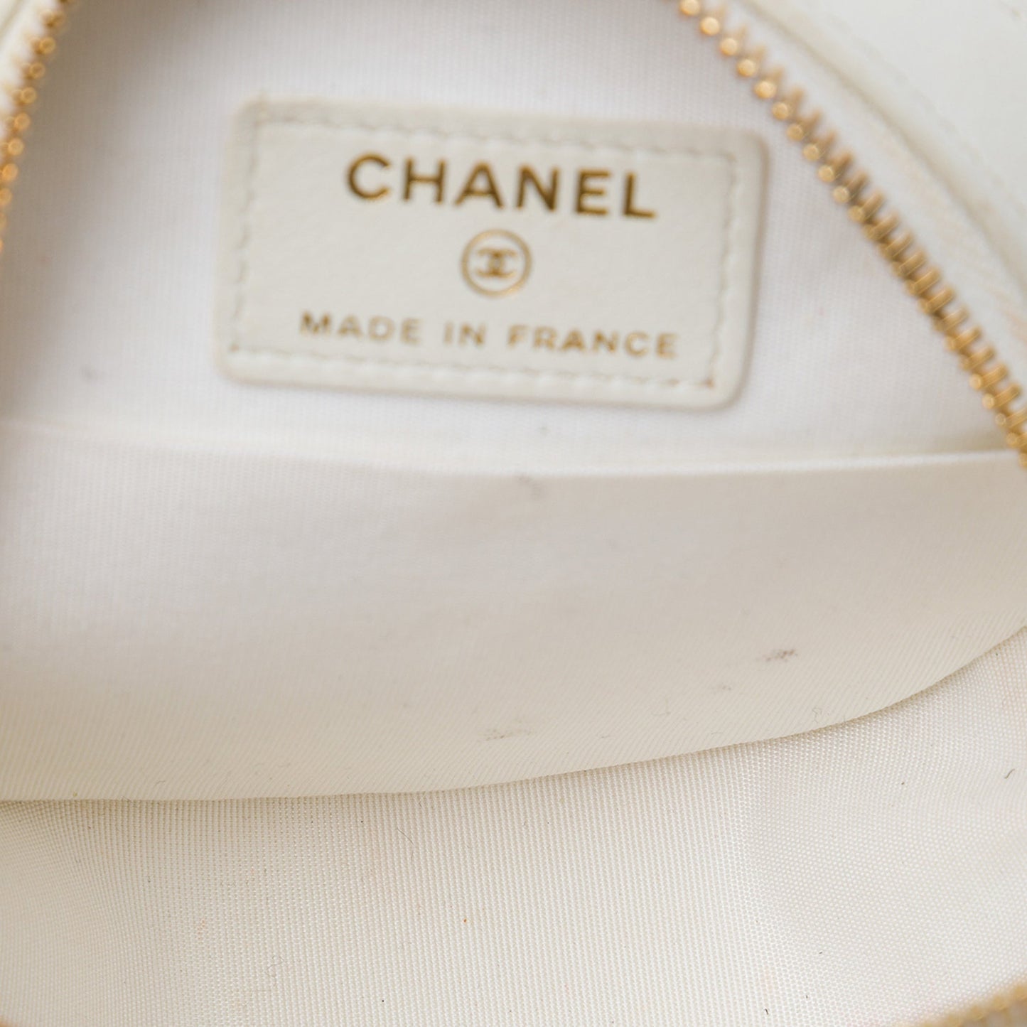 Chanel CC Chevron Shearling Round Clutch with Chain