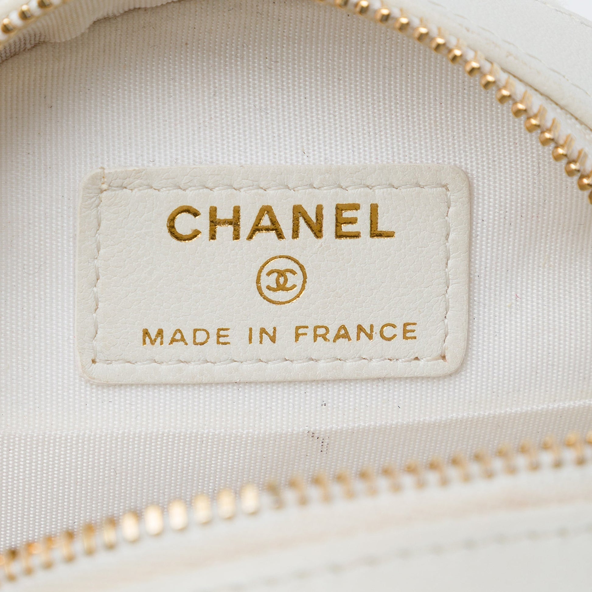 Chanel CC Chevron Shearling Round Clutch with Chain