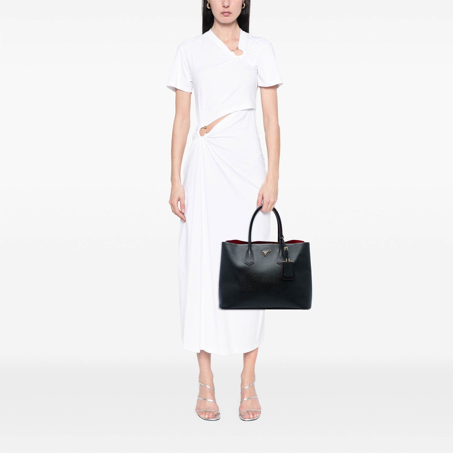 Prada Large Saffiano Cuir Double Satchel