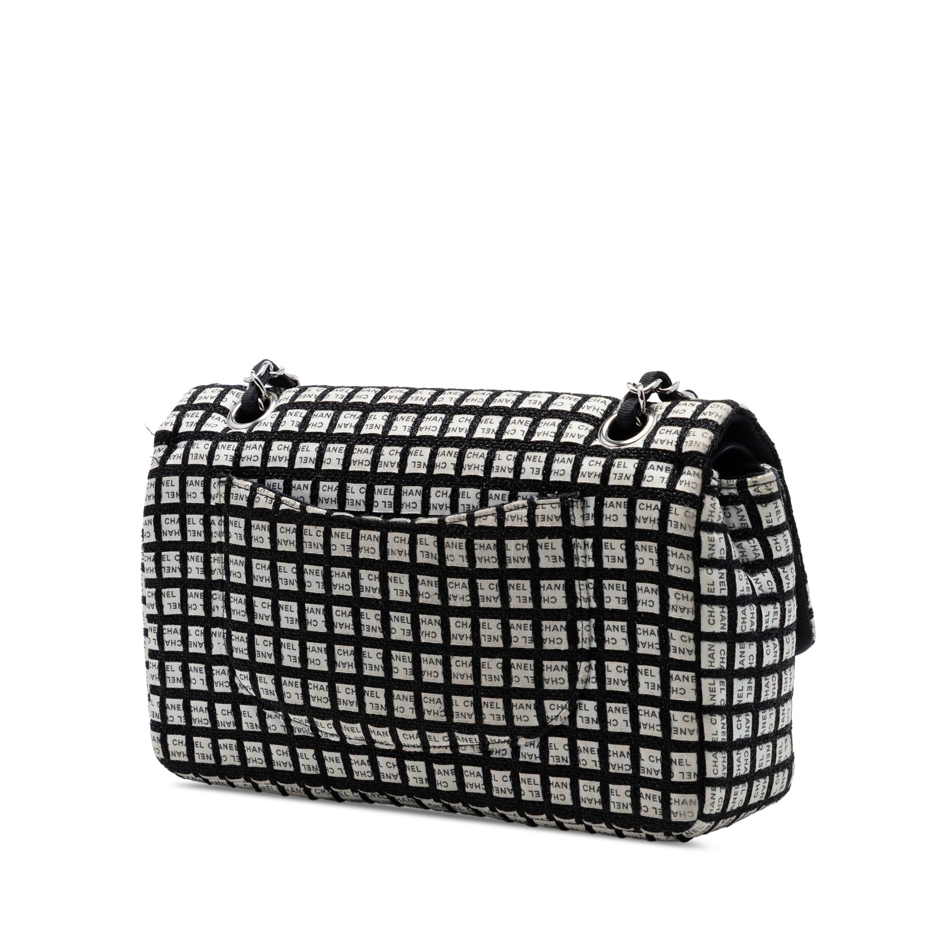 Chanel Medium Classic Tweed and Ribbon Logo Double Flap