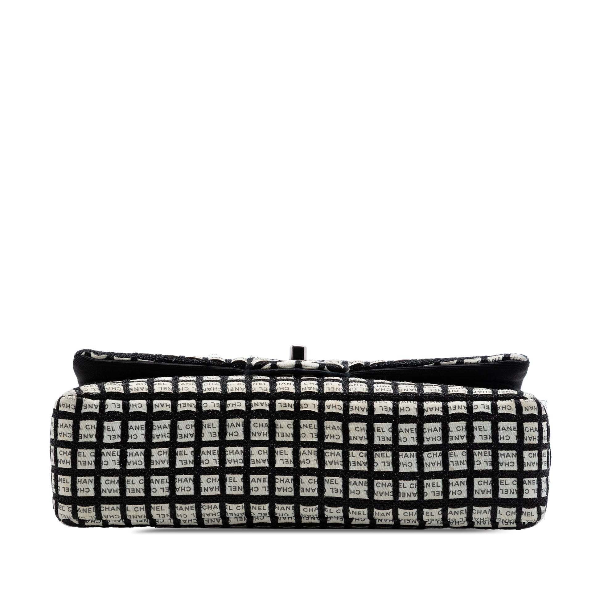 Chanel Medium Classic Tweed and Ribbon Logo Double Flap