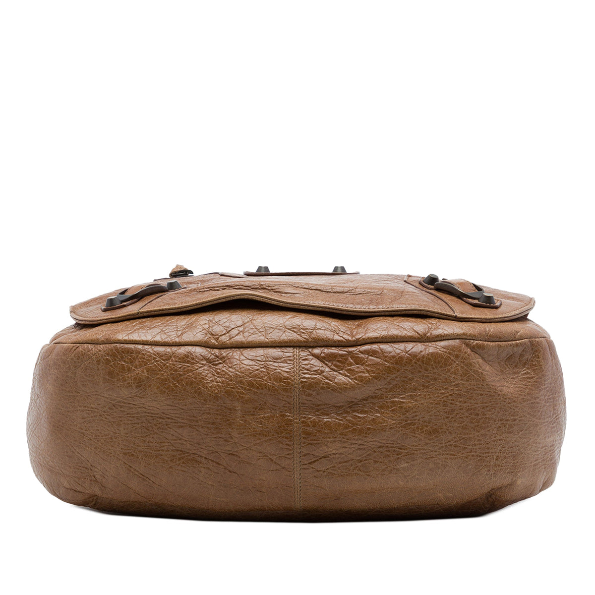 Balenciaga Lambskin Motocross Classic Folk Messenger Bag — Brown
