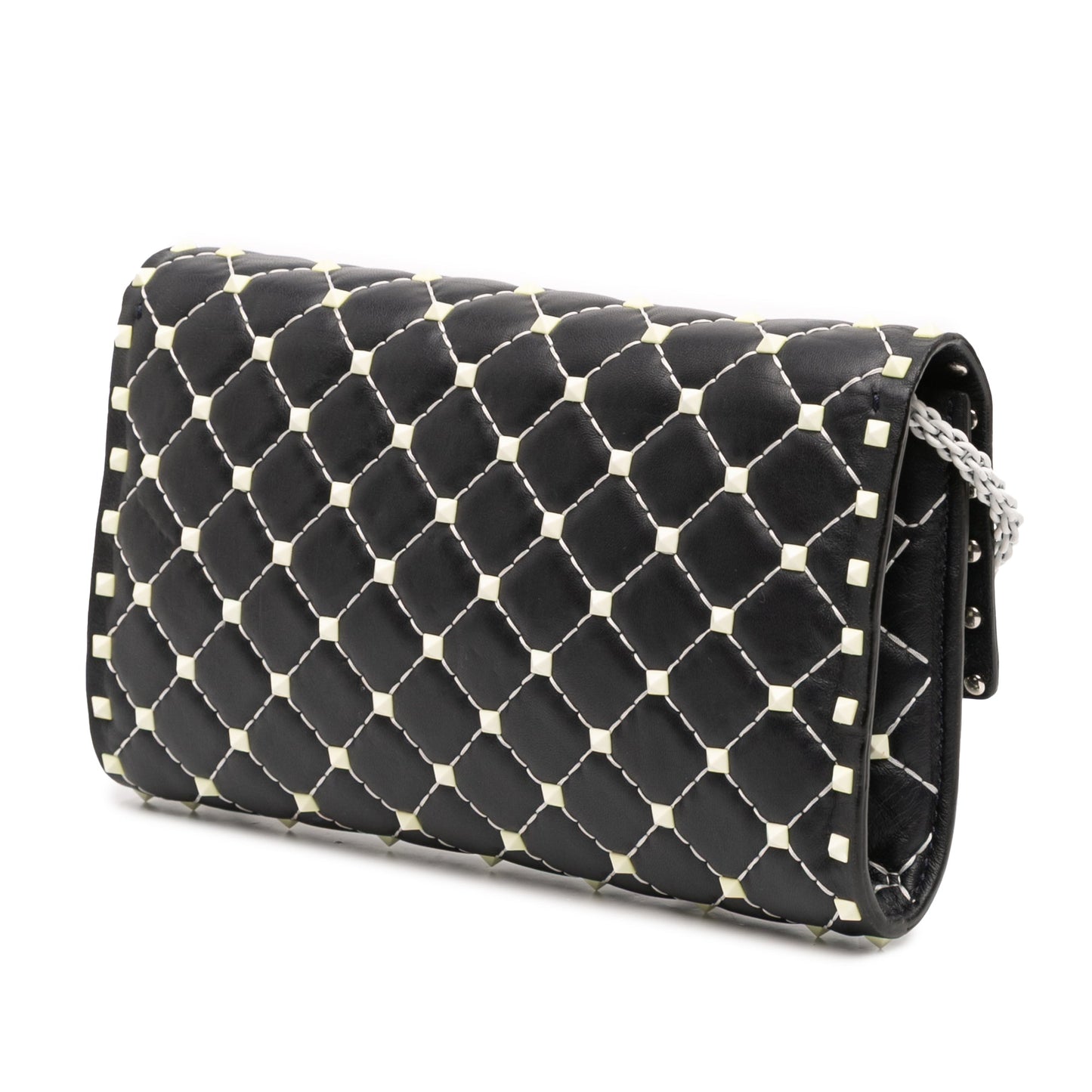 Valentino Quilted Lambskin Free Rockstud Spike Wallet On Chain