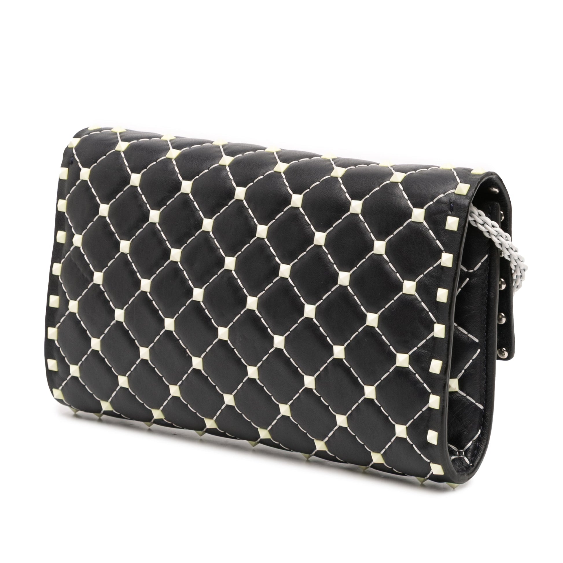 Valentino Quilted Lambskin Free Rockstud Spike Wallet On Chain