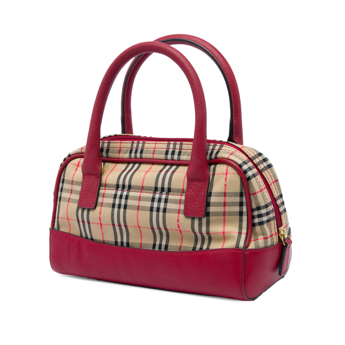 Burberry Haymarket Check Canvas Satchel — Beige