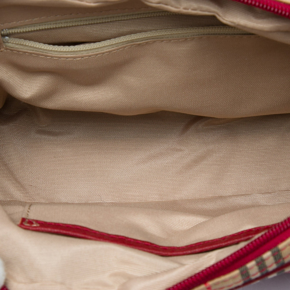 Burberry Haymarket Check Canvas Satchel — Beige