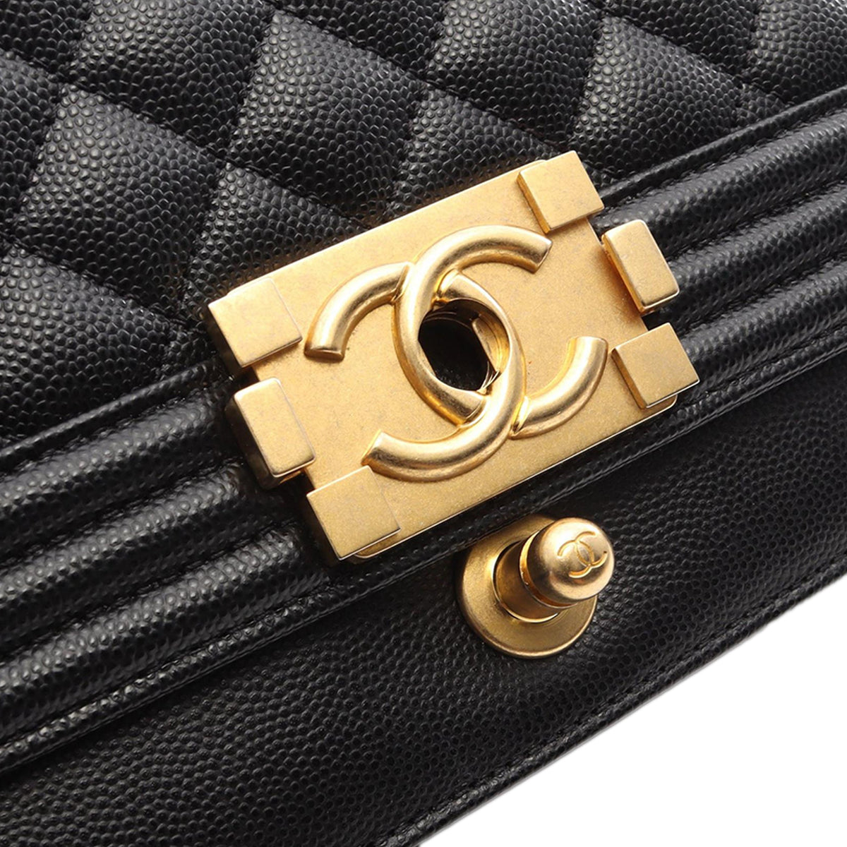 Chanel Old Medium Quilted Caviar Boy Flap