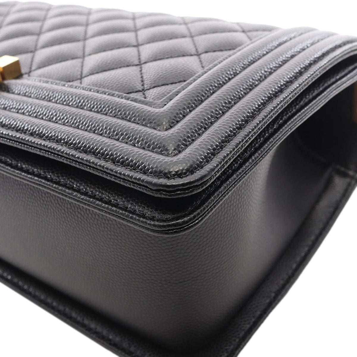 Chanel Old Medium Quilted Caviar Boy Flap