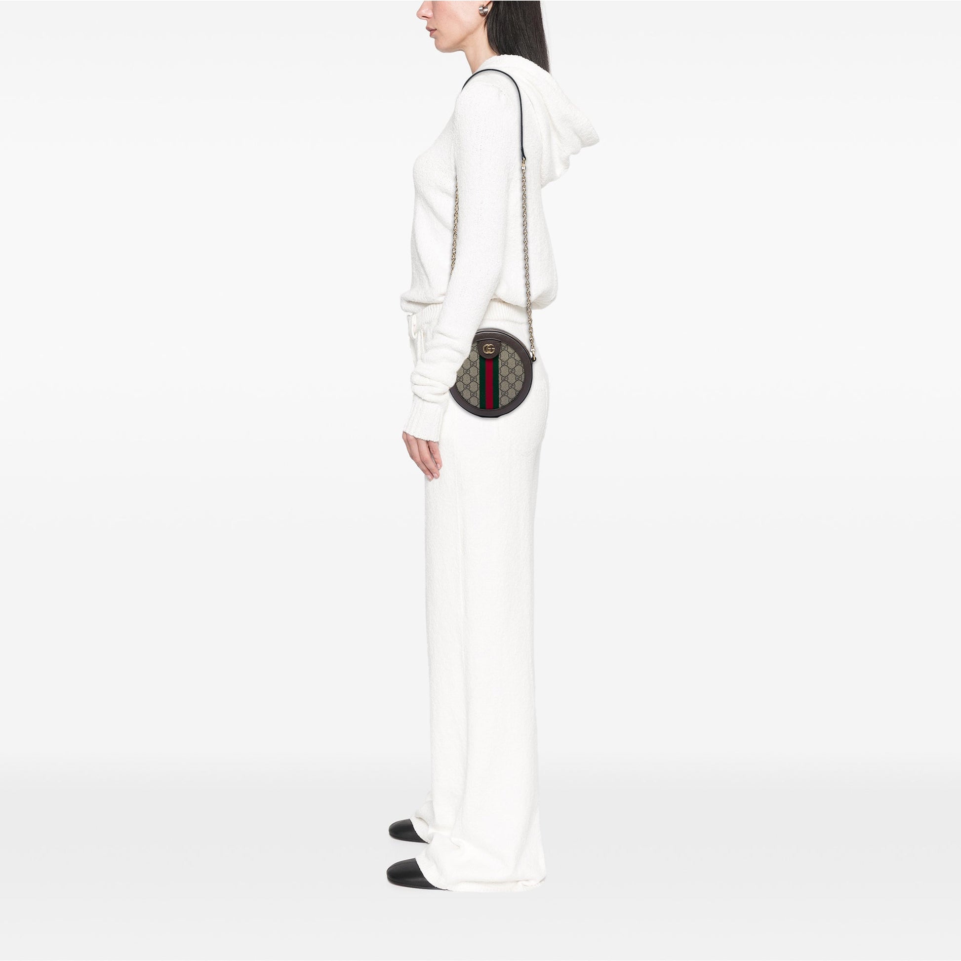 Gucci Mini GG Supreme Web Ophidia Round Crossbody