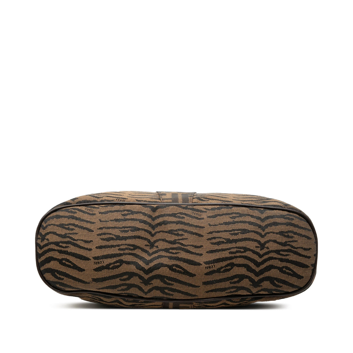 Fendi Zucca Zebra Print Canvas Diavolo Trapezio Tote — Brown