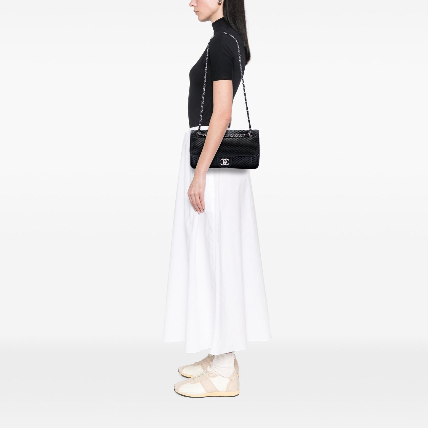 Chanel Medium Perforated Lambskin Up In The Air Flap