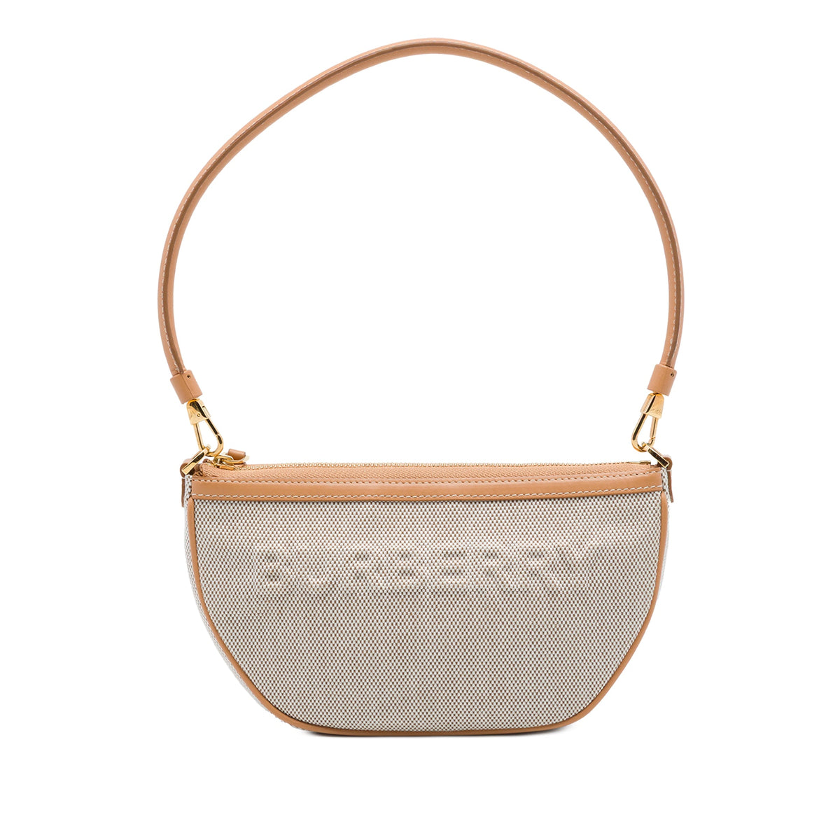 Burberry Mini Embossed Logo Canvas Olympia Shoulder Bag — Brown