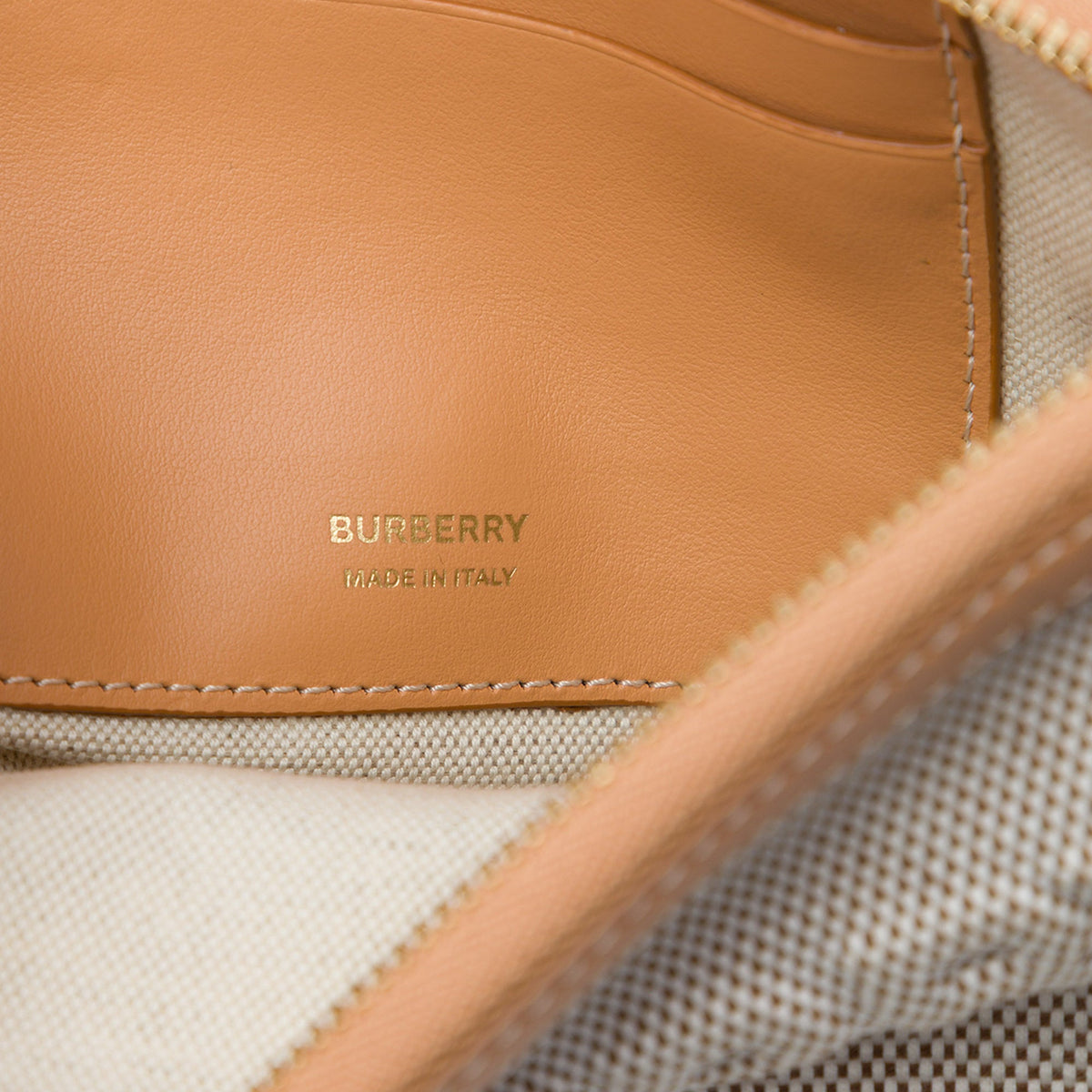 Burberry Mini Embossed Logo Canvas Olympia Shoulder Bag — Brown