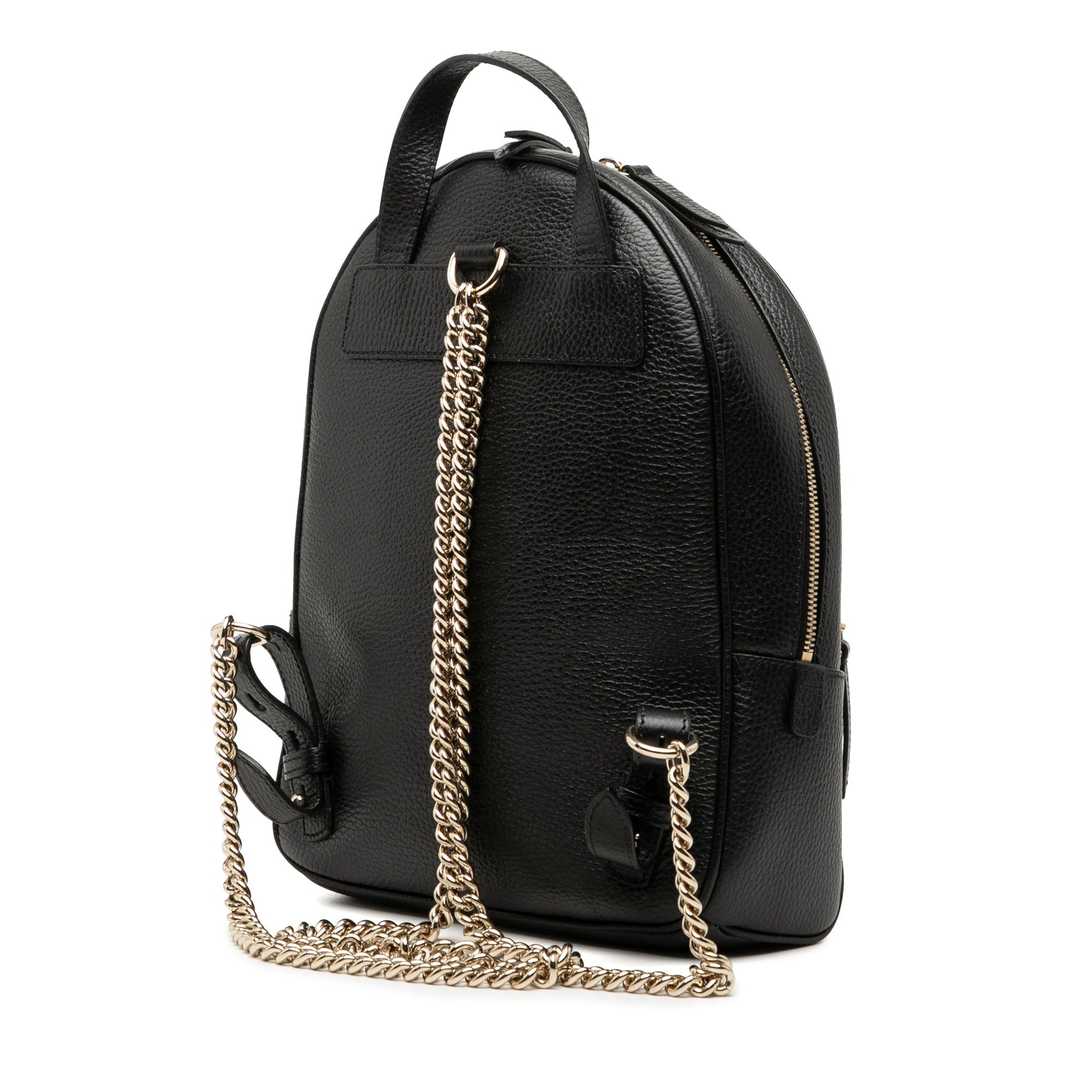 Gucci Pebbled Calfskin Soho Chain Backpack