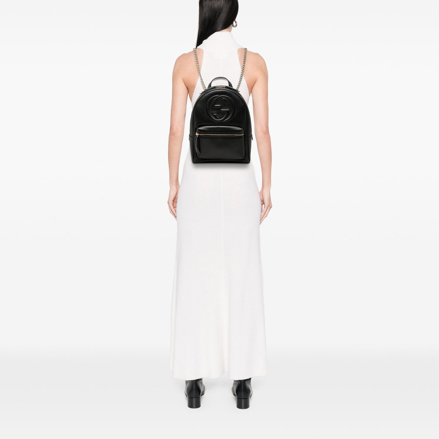 Gucci Pebbled Calfskin Soho Chain Backpack