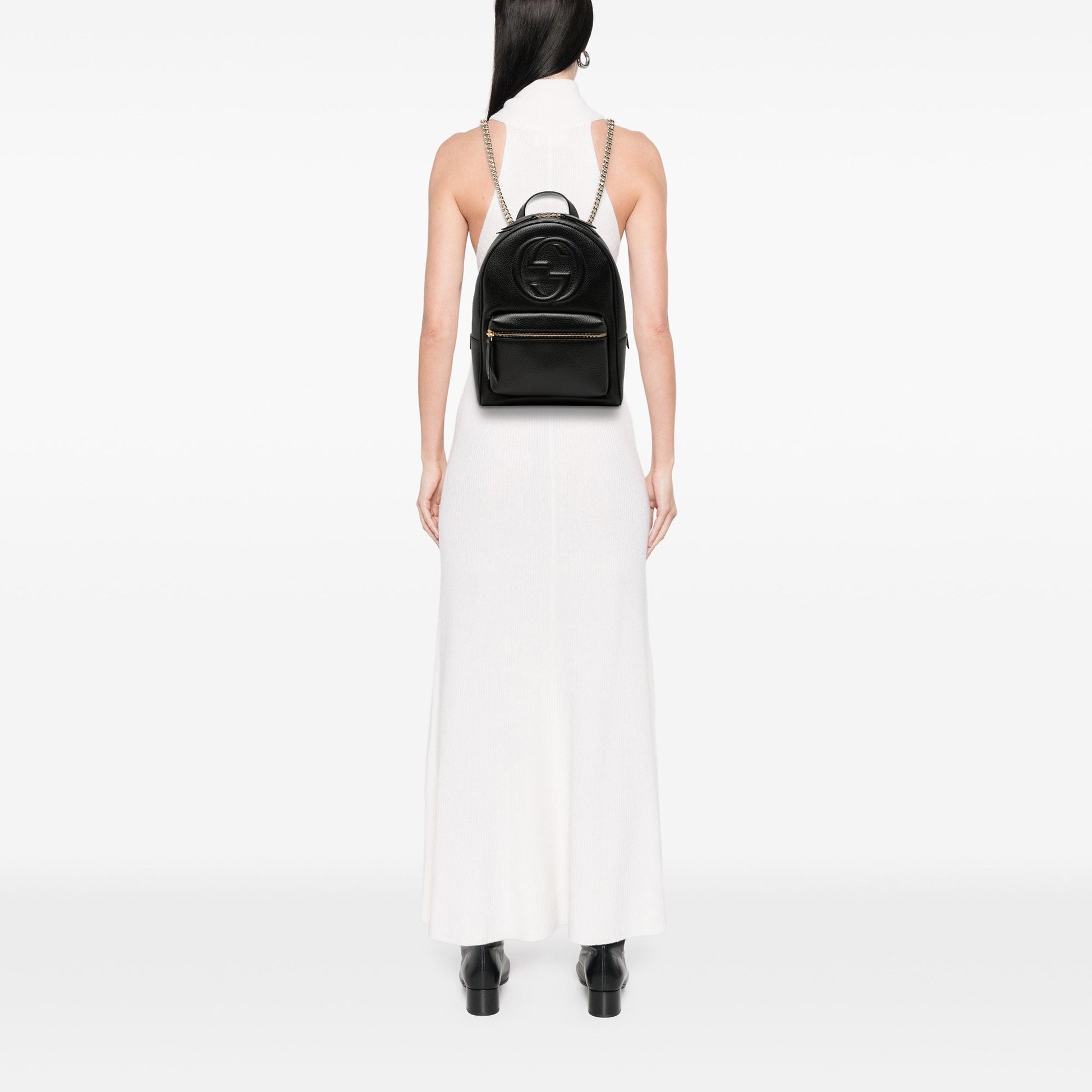Gucci Pebbled Calfskin Soho Chain Backpack