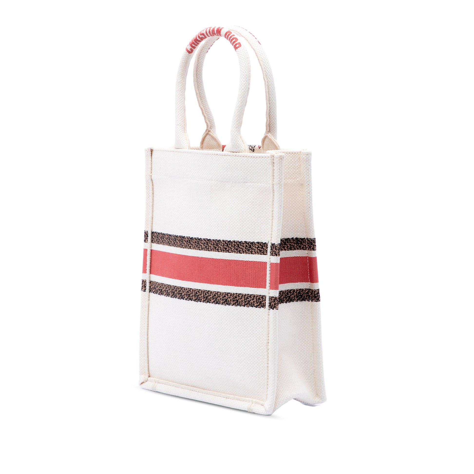 Dior Embroidered Canvas Fleurs Bibliques Vertical Book Tote