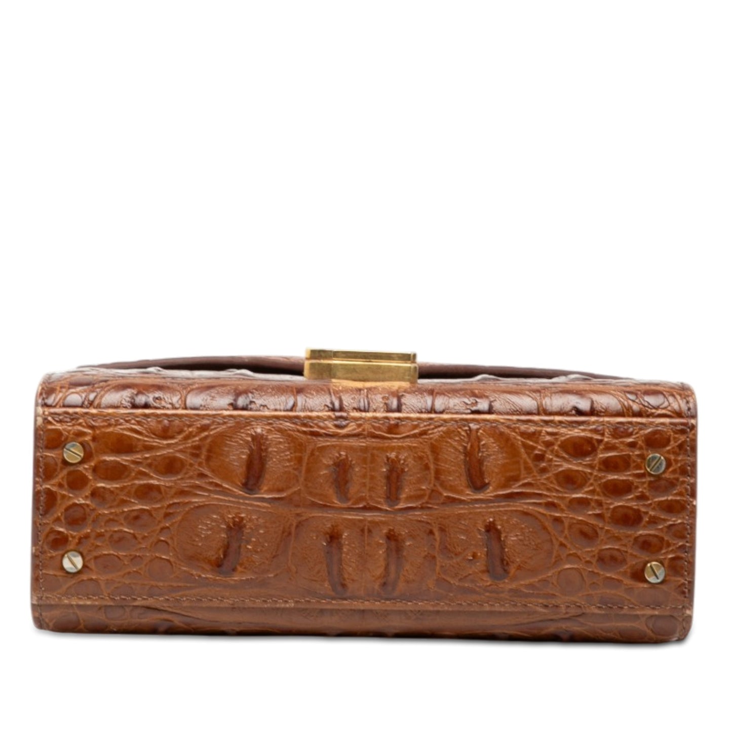 Saint Laurent Mini Croc Embossed Calfskin Monogram Cassandra Top Handle Bag