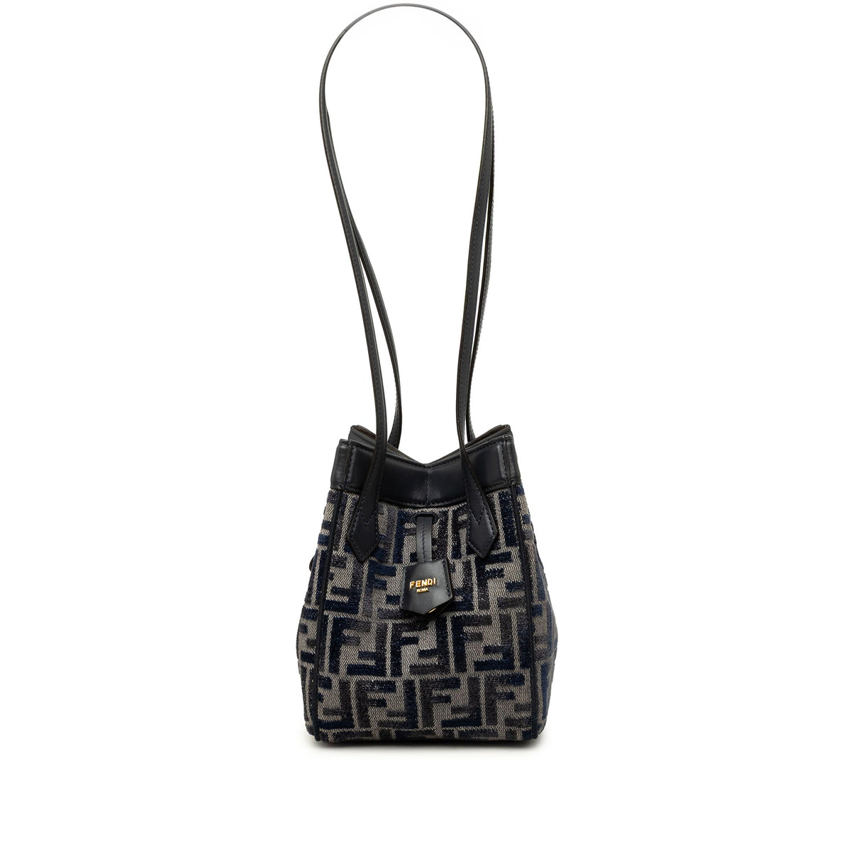 Fendi Mini Zucca Chenille Origami Shoulder Bag — Gray
