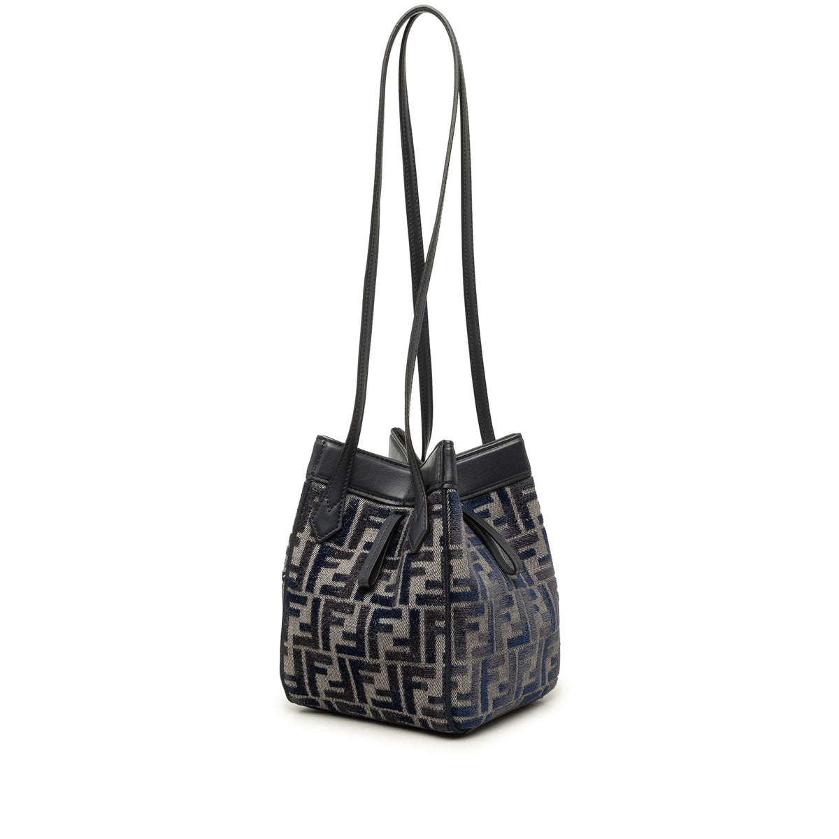 Fendi Mini Zucca Chenille Origami Shoulder Bag — Gray