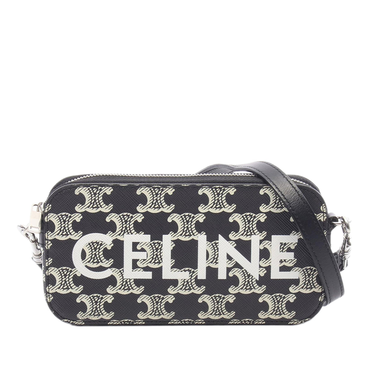 Celine Triomphe Coated Canvas Logo Horizontal Pouch