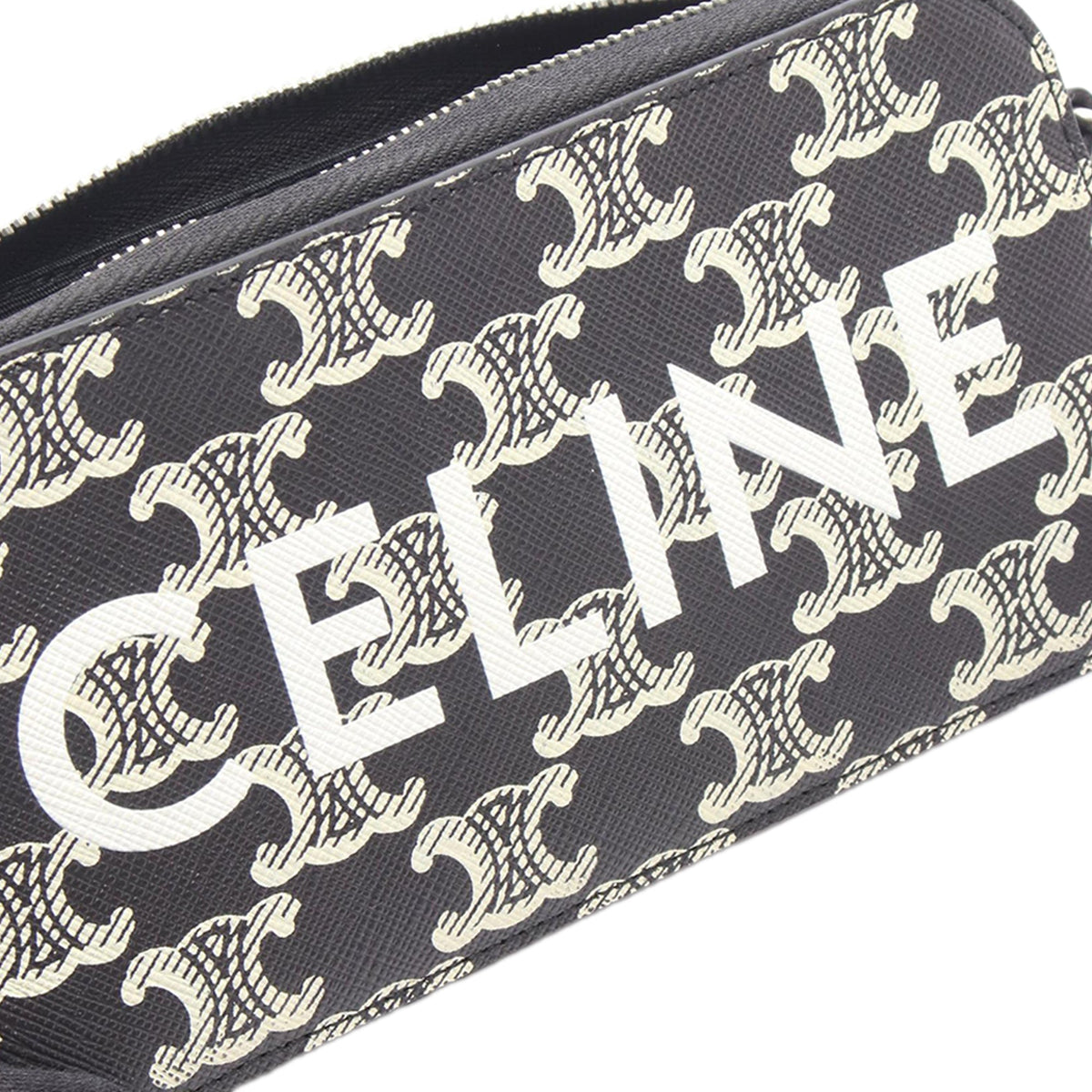 Celine Triomphe Coated Canvas Logo Horizontal Pouch