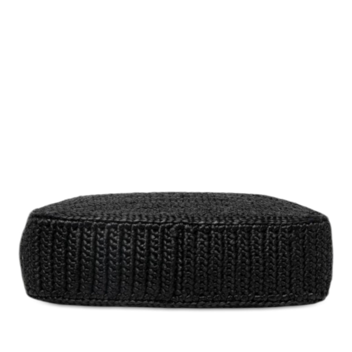 Prada Yarn Effect Raffia Crochet Re Edition 2005 Satchel — Black