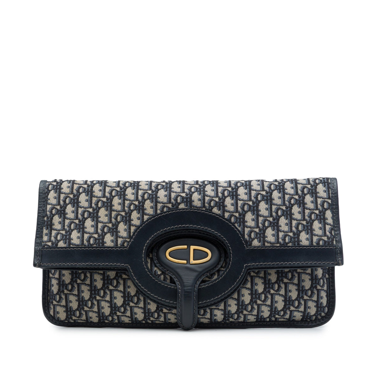 Dior Oblique Canvas Fold Over Clutch