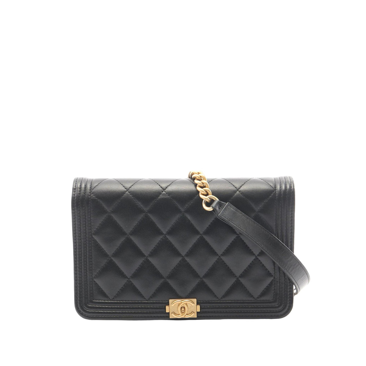 Chanel Lambskin Boy Wallet On Chain