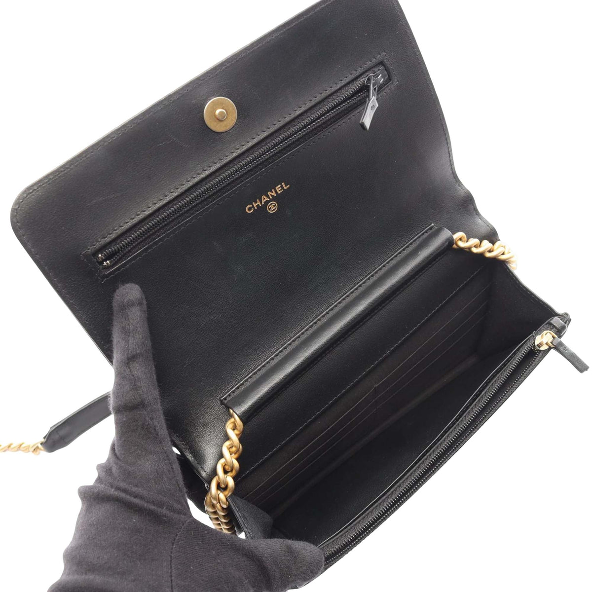 Chanel Lambskin Boy Wallet On Chain