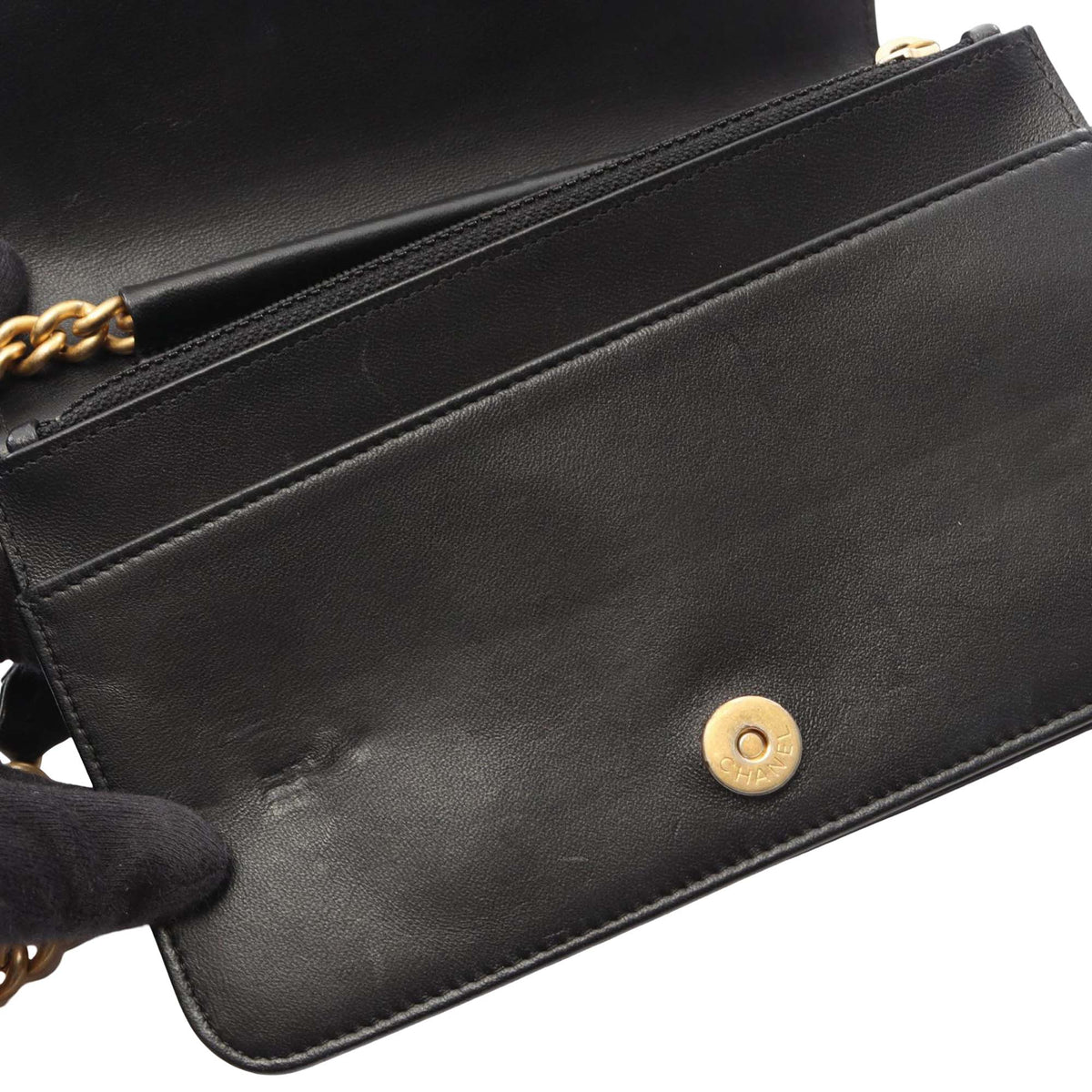 Chanel Lambskin Boy Wallet On Chain