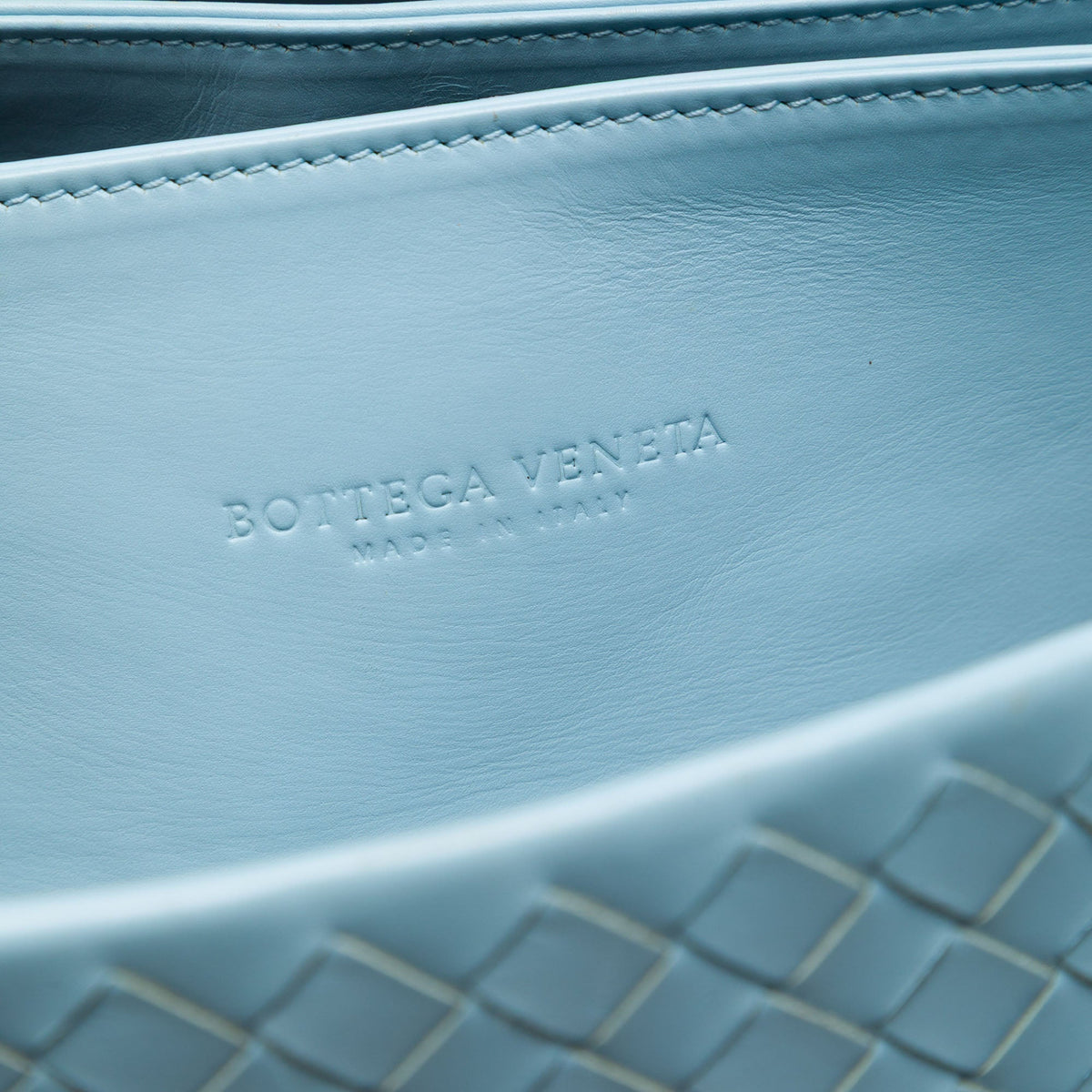 Bottega Veneta Medium Nappa Intrecciato Roma Tote — Blue