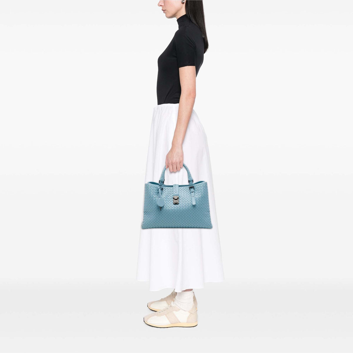 Bottega Veneta Medium Nappa Intrecciato Roma Tote — Blue
