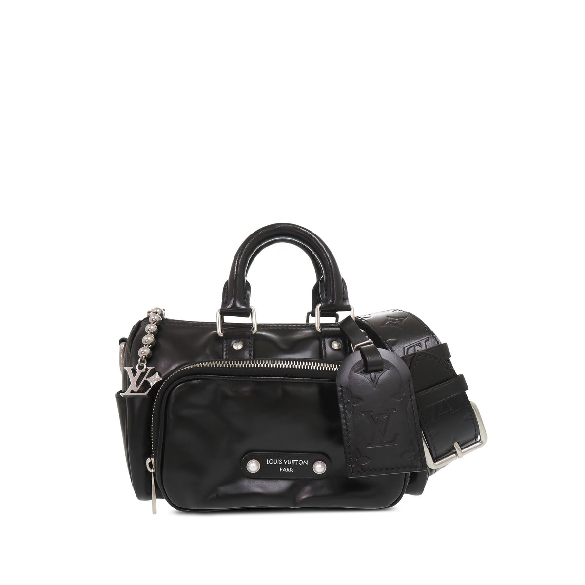 Louis Vuitton Glossy Calfskin Keepall Cargo Bandouliere 25 — Black