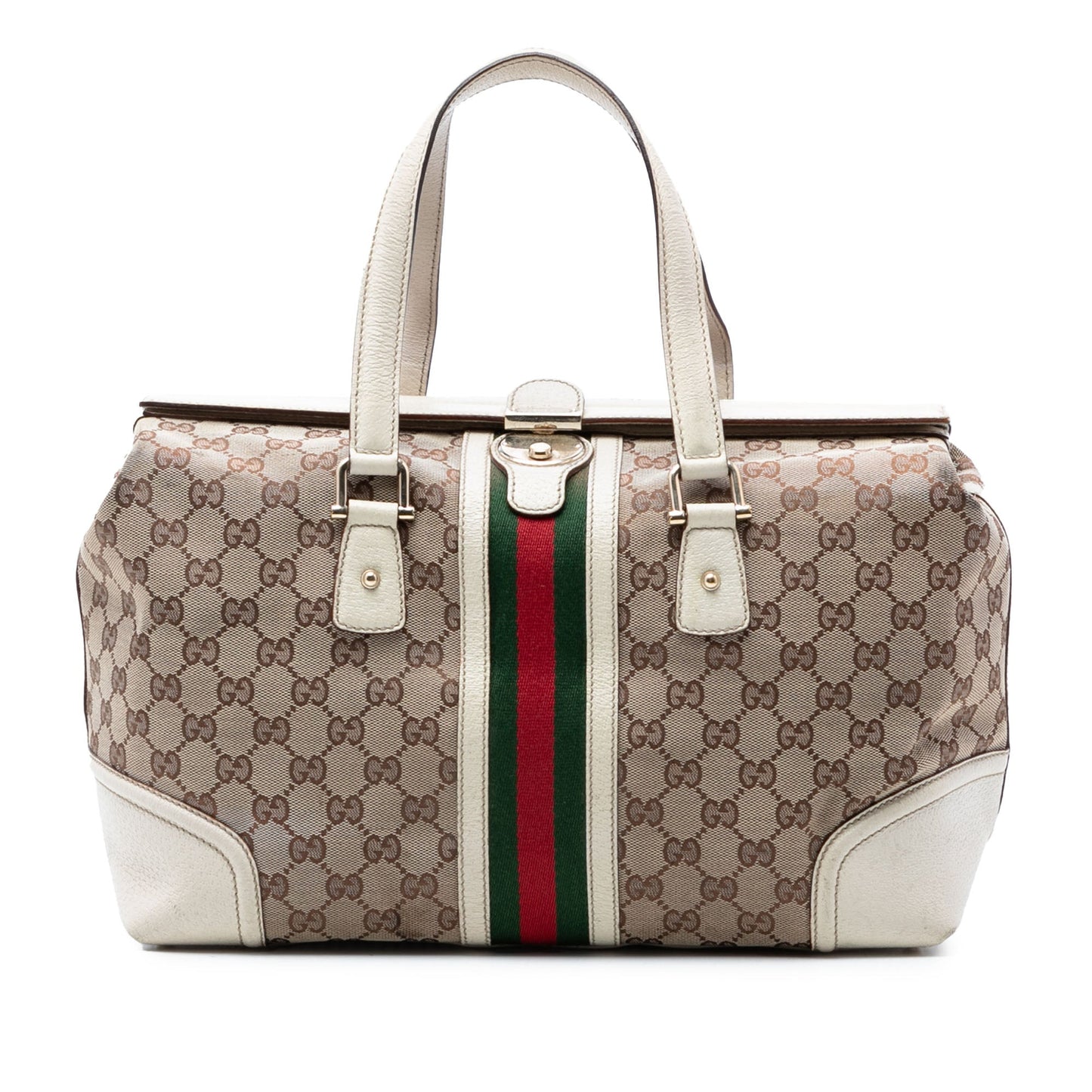 GG Canvas Web Treasure Boston Bag