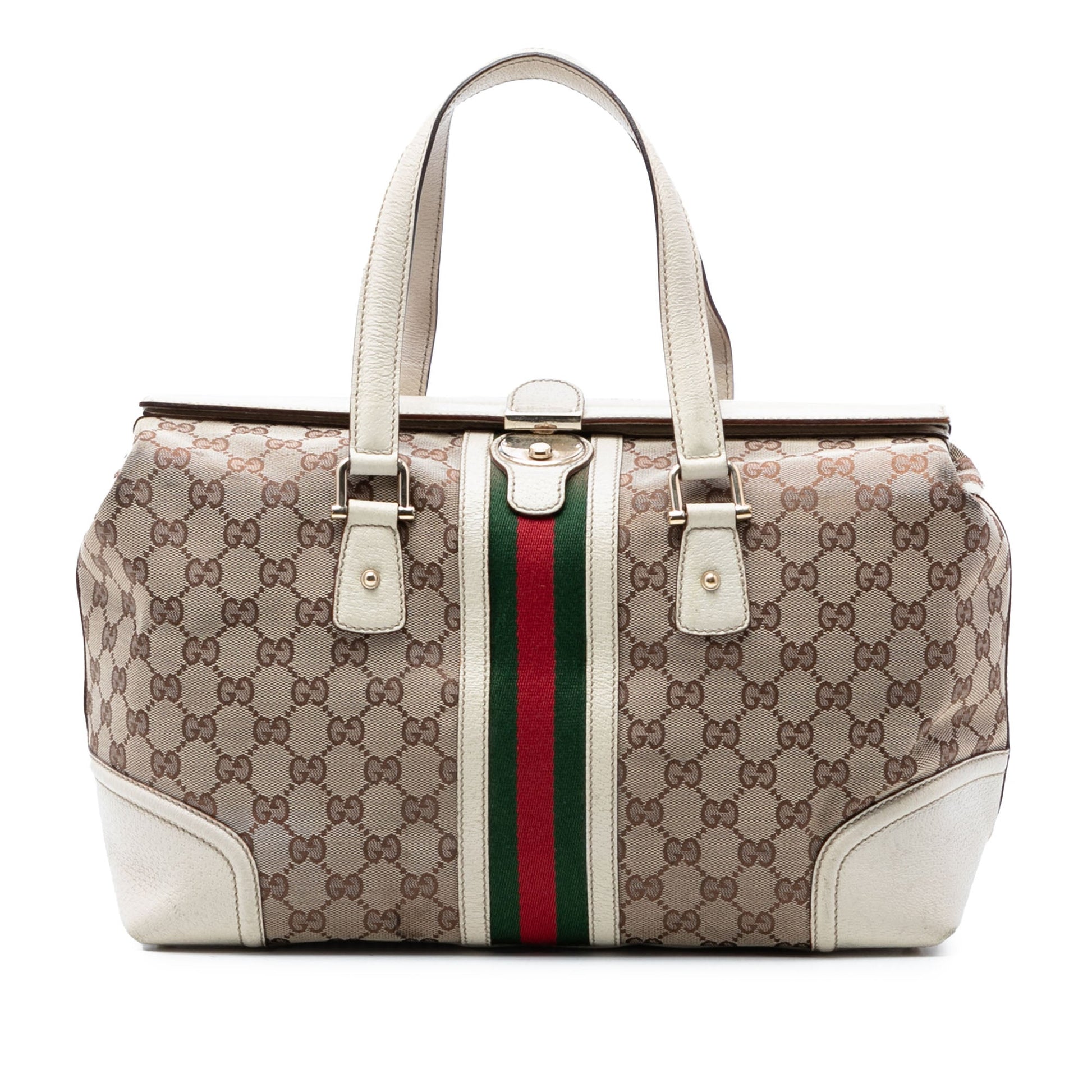 GG Canvas Web Treasure Boston Bag