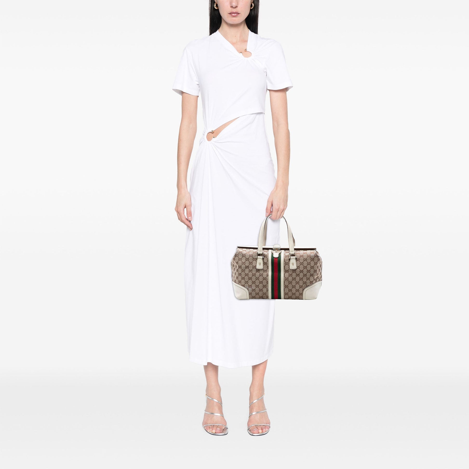 GG Canvas Web Treasure Boston Bag