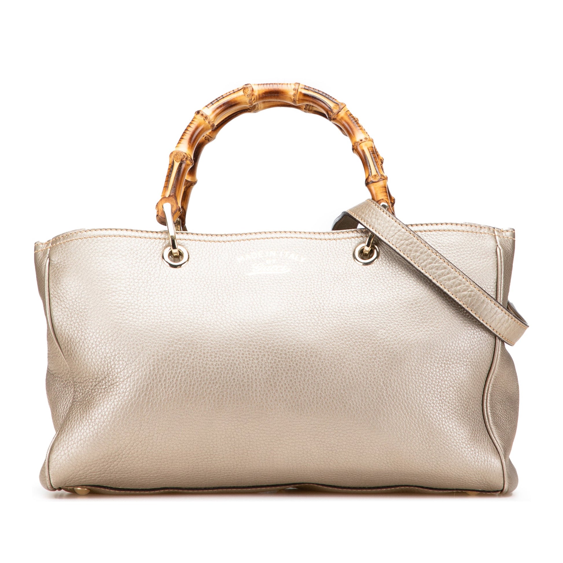 Gucci Medium Calfskin Bamboo Shopper Satchel