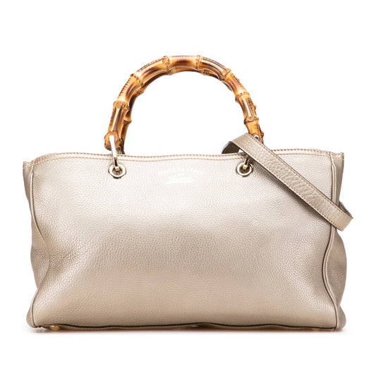 Gucci Medium Calfskin Bamboo Shopper Satchel