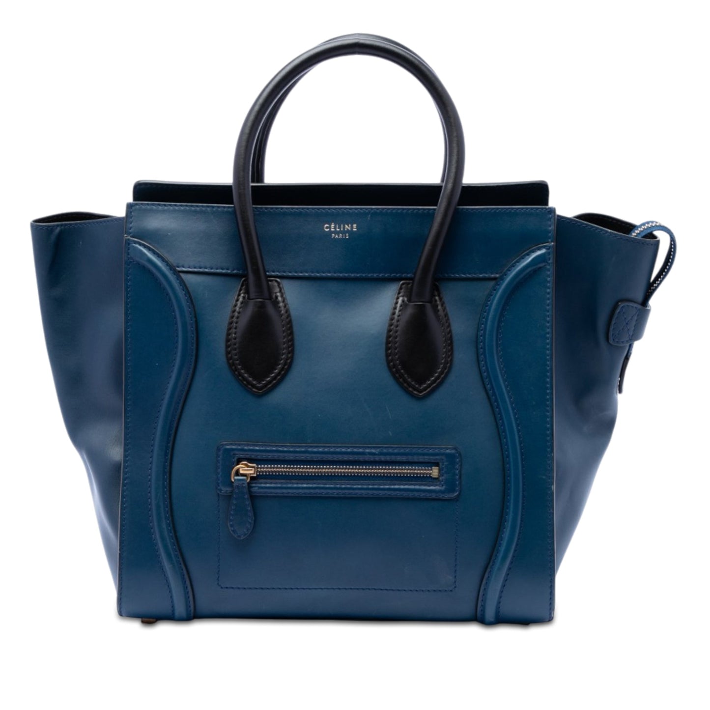 Celine Mini Bicolor Leather Luggage Tote